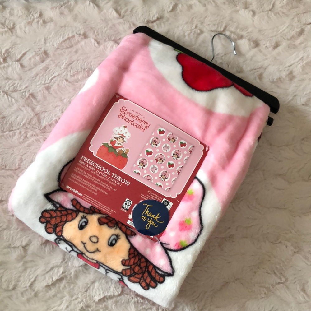 Strawberry Shortcake Pink PRESCHOOL Kids Throw Blanket